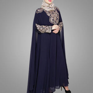 Großhandel Neueste Rundhals EID Ramadan Muslimisches Kaftan-Kleid Hochwertig Bestickte Dubai Lose Abendkleidung Islamische Bekleidung Abaya - Product Image 3