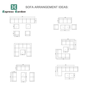 Conjunto de Sofás Modernos de Lujo en Forma de L de Aluminio para Jardín, Balcón, Patio y Uso en Exteriores - Product Image 6