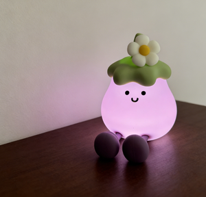 Cute Eggplant Silicone Night <b>Light</b> LED USB Rechargeable Kids Bedroom Lamp Soft Warm <b>Light</b> Dimmable Nursery Lamp with <b>Timer</b> - Product Image 2