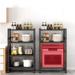 Estantes de pie de 5 niveles para el hogar, estantes de cocina de Metal, estante de almacenamiento de varias capas con cesta de rueda giratoria - Product Image 5