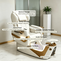 Ensemble de chaise de pédicure et table de manucure de luxe Grandriver, chaise de pédicure électrique avec spa pour les pieds, chaise de pédicure massante avec brumisateur