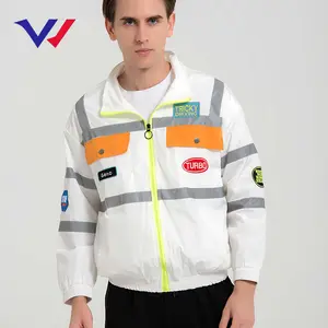 Vintage Männer benutzer definierte Stickerei Logo leichte Bomber jacke Reiß verschluss Wind breaker Jacken