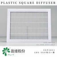Diffuseur carré en plastique ABS SGP3851 380x510mm, grille d'aération HVAC avec cadre