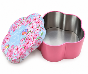 Boîte en métal en forme de fleur de prunier, qualité alimentaire, vide, personnalisable, pour emballage de bonbons et chocolats - Product Image 5
