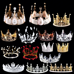 Accessori per torte di <span class=keywords><strong>compleanno</strong></span> e matrimonio, corone artistiche in metallo, decorazioni per torte e cappelli per feste, vendita diretta dalla fabbrica. - Product Image 2