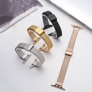 Oreille de blé <span class=keywords><strong>Bracelet</strong></span> mince en métal pour <span class=keywords><strong>Apple</strong></span> <span class=keywords><strong>Watch</strong></span> 10 9 <span class=keywords><strong>8</strong></span> 7 6 SE 5 4 44 45 49MM <span class=keywords><strong>Bracelet</strong></span> <span class=keywords><strong>milanais</strong></span> en acier inoxydable pour Iwatch - Product Image 2