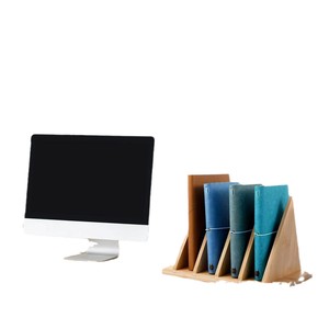 Porte-livres en bois Hangxu, en pin, style rustique, pour l'organisation du bureau - Product Image 2