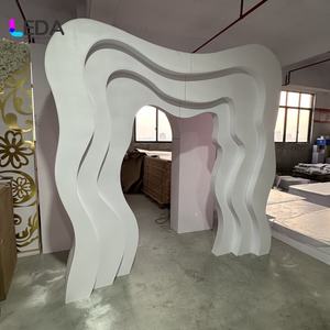 LEDA suministros de boda únicos blanco ondulado Muti capas telón de fondo Anch decoración de boda para eventos de boda - Product Image 6