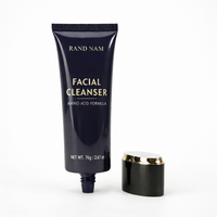 Tube en plastique compressible vide de 70 ml avec logo personnalisé, blanc, avec couvercle à ligne dorée pour crème solaire, crème pour les mains, nettoyant pour le visage