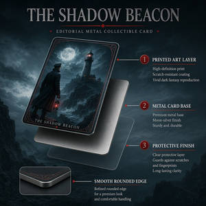 La collection de cartes à collectionner Shadow Beacon Premium en métal gravé avec des illustrations sombres fantastiques exquises et des finitions de luxe - Product Image 1