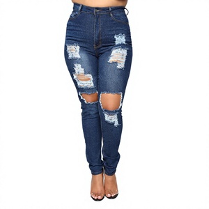 Jean slim taille haute zippé pour femme, style tendance, grande taille, élastique, écologique, 300 GSM, coupe crayon - Product Image 5