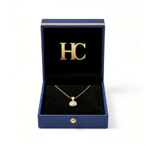 Boîte à collier moderne haut de gamme en similicuir avec charnière, insert floqué, logo estampé à chaud, conception entièrement personnalisable acceptée - Product Image 5