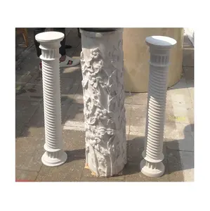 Su misura Progetto di Marmo Bianco di Disegno Intagliato Pilastro Colonna Romana, Speciale Pilastri e Colums 3 Anni Hotel Solido
