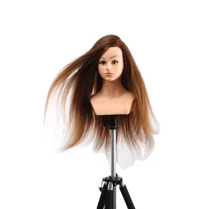 Wholesale price beauty school teaching tools US hot sales human hair mannequin training head with shoulders