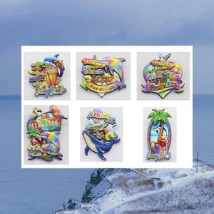 Imanes de Refrigerador Personalizables Hechos a Mano, Ecológicos, de MDF, Decoración para el Hogar y la Cocina, Estilo Playa Soleada con Animales, Adhesivo Magnético para Refrigerador - Product Image 4
