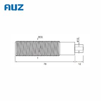 Capteur de distance ultrasonique étanche IP67 avec sortie NPN AUZ, portée de détection de 1 mètre