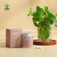 Tablet obat kumur Herbal Vegan dengan hidroksiapatit dapat diisi ulang untuk pemutih dan perawatan gigi anti-bakteri