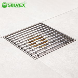 Solvex Chrome brished Đen Thép không gỉ Quảng trường cống Bìa 10x10cm vuông phòng tắm bồn rửa chất thải và sàn bẫy Lọc - Product Image 1