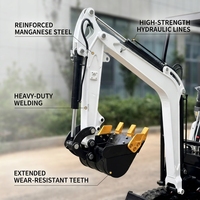 Excavator Mini Pembersih Lahan TITAN untuk Mesin 1 Ton CE EPA Hidrolik Crawler Bucket 0.025m Daya Gali Tinggi Garansi 1 Tahun