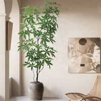 Plante artificielle arbre d'argent Simulation grandes feuilles vertes décoration de la maison en plastique en pot paysage bionique plante arbre de fortune
