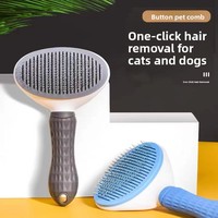 Brosse de toilettage auto-nettoyante écologique Snowspaws OEM ODM Hiphoppet pour chiens et chats, en acier inoxydable, modèle DT920