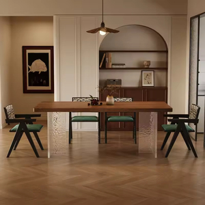 <span class=keywords><strong>Tavolo</strong></span> da Pranzo in Legno Massello Stile Antico <span class=keywords><strong>per</strong></span> Piccoli Appartamenti, <span class=keywords><strong>Tavolo</strong></span> <span class=keywords><strong>Rettangolare</strong></span> Sospeso in Legno Cerato Bianco Stile Retrò Francese - Product Image 4