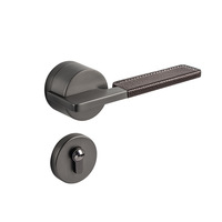 Poignée de porte intérieure en cuir véritable, moderne et minimaliste, en alliage de zinc, à fermeture magnétique silencieuse, pour villa et maison, vente directe usine