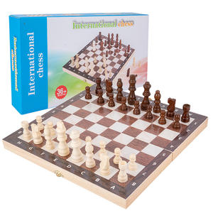 Set di Scacchi Educativo in Legno, Gioco <span class=keywords><strong>da</strong></span> <span class=keywords><strong>Tavolo</strong></span> Classico Pieghevole con Pezzi per Tornei di Scacchi Indoor - Product Image 4