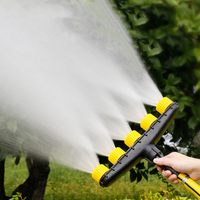 Arroseur à buses multiples réglables en plastique efficace, outil d'irrigation anti-colmatage pour l'arrosage des pelouses, des jardins, des fermes et le lavage de voitures