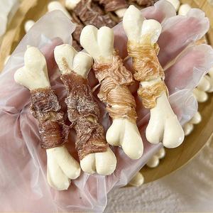 Golosinas secas para perros al por mayor, carne de pato envuelta alrededor de huesos de leche, golosinas nutritivas para mascotas, comida para perros, aperitivos para perros - Product Image 4