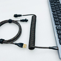 Câble en spirale détachable USB Type C personnalisé pour clavier de jeu, tressé pour ordinateur de bureau - Accessoire série Aviator