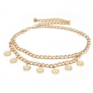 Chaîne de taille pendentif soleil en alliage de zinc pour femme, style hip-hop urbain, chaîne de corps à multiples boucles, bijou de mode pour usage quotidien - Product Image 5