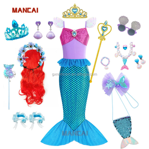 Elsa Anna Snow Queen 2 ragazze vestito frozen viola manica lunga Halloween carnevale bambini Cosplay Costume da principessa abito con mantello - Product Image 6