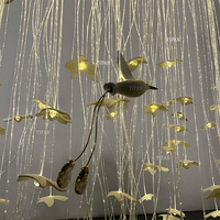 Lustre en céramique en forme de fleur pour décoration intérieure, hôtel, villa, centre commercial, escalier, projet personnalisé, lustre moderne à LED