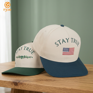 Sombreros deportivos Sombrero de béisbol de 5 paneles Bordado de color 2D personalizado Algodón/Poliéster Ala semicurvada Single Snapback Sombrero unisex personalizado - Product Image 1