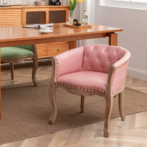 <span class=keywords><strong>Fauteuil</strong></span> individuel vintage en bois massif de style américain et européen pour salon et salle à manger - Product Image 4