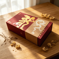 Personnalisation OEM |   Boîte rigide en feuille d'or |   Boîte cadeau avec couvercle et base, insert en EVA et bande en papier |   Emballage du Nouvel An chinois pour le thé