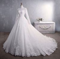 Robe de mariée musulmane à col montant Ruizi 2026, grande taille, pour femme, avec traîne