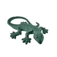 Statue de lézard/gecko en fonte, figurine d'animal reptile, sculpture en métal, finition peinte à la main, ornement de jardin/patio extérieur