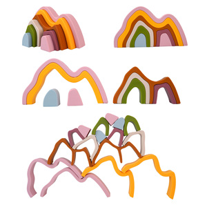 Ktl Soft Silicone Stacking <b>Blocks</b> For 3-6 Year Old Children Food Grade Material Educational Toy For Motor Skills Development - Product Image 4
