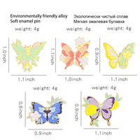 Pin Enamel Kupu-kupu Serangga Moth Retro Romantis Bunga Sayap Bros Pin Kerah Inspirasi Alam Perhiasan Hadiah untuk Wanita