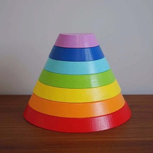 나무 다채로운 아치 컬러 빌딩 블록 어린이 교육 완구 접는 창조적 인 장난감 블록 - Product Image 2