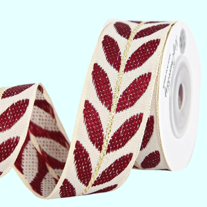 2.5厘米简约花卉提花100%涤纶面料装饰带高韧性家居装饰窗饰服装配饰 - Product Image 5