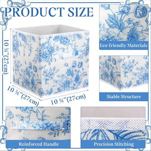 Set of <b>6</b> Foldable Cloth Storage Boxes Closet Dresser <b>Drawer</b> Organizer Fabric Baskets & Bins with Divider <b>Drawers</b> - Product Image 2