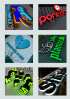 Letras de Canal LED Personalizadas, Letreros para Tiendas en Exteriores, Letrero de Metal Negro 3D Pintado con Spray, Letrero con Logotipo