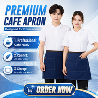 Tablier de Serveur Moderne Simple Personnalisé Demi-Uni Imperméable, Uniforme de Serveuse Assorti pour la Restauration en Gros