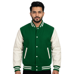 College Casual Stand Collar <b>Men</b> Outdoor Casual Sports Jacket Varsity Jacket Solid Lettermen Coats Boys Embroidered Winter Jacket - Product Image 1
