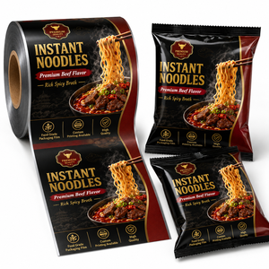Pellicola in Plastica Laminata Stampata su Misura per Imballaggio Alimentare, Resistente all'Umidità, per Confezionamento di Noodle Istantanei e <span class=keywords><strong>Ramen</strong></span> - Product Image 1