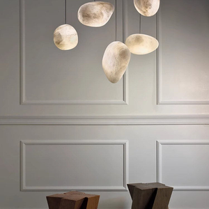 Lampadario Moderno in Alabastro per Camera da Letto, Soggiorno, Lampada a Sospensione con Cavo, Design per Negozio <span class=keywords><strong>di</strong></span> Abbigliamento e Scale Lunghe - Product Image 4