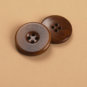 กระดุมเสื้อ4รูแบบทูบ้านหลังเรียบกระดุมเย็บสีน้ำตาลดำสำหรับชุดเสื้อผ้าเสื้อโค้ทและกางเกง - Product Image 3